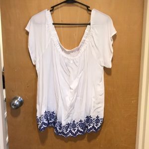 Off the shoulder stitch detail top